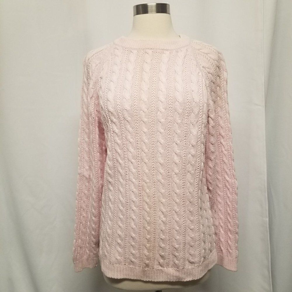 Vintage 90s y2k L.S.A. Classics‎ Cable Knit Sweater Pink Woman's M